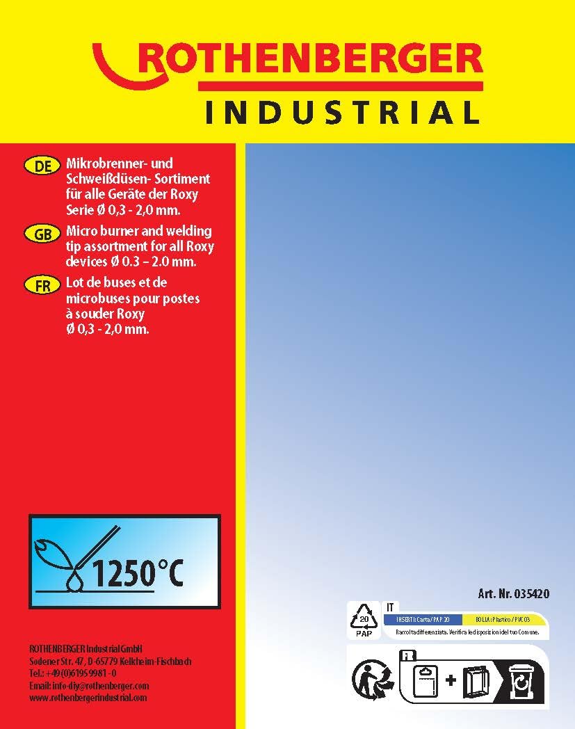 Rothenberger Industrial - Mikrobrenner- und Schweißdüsensortiment - Zubehörset - 35420