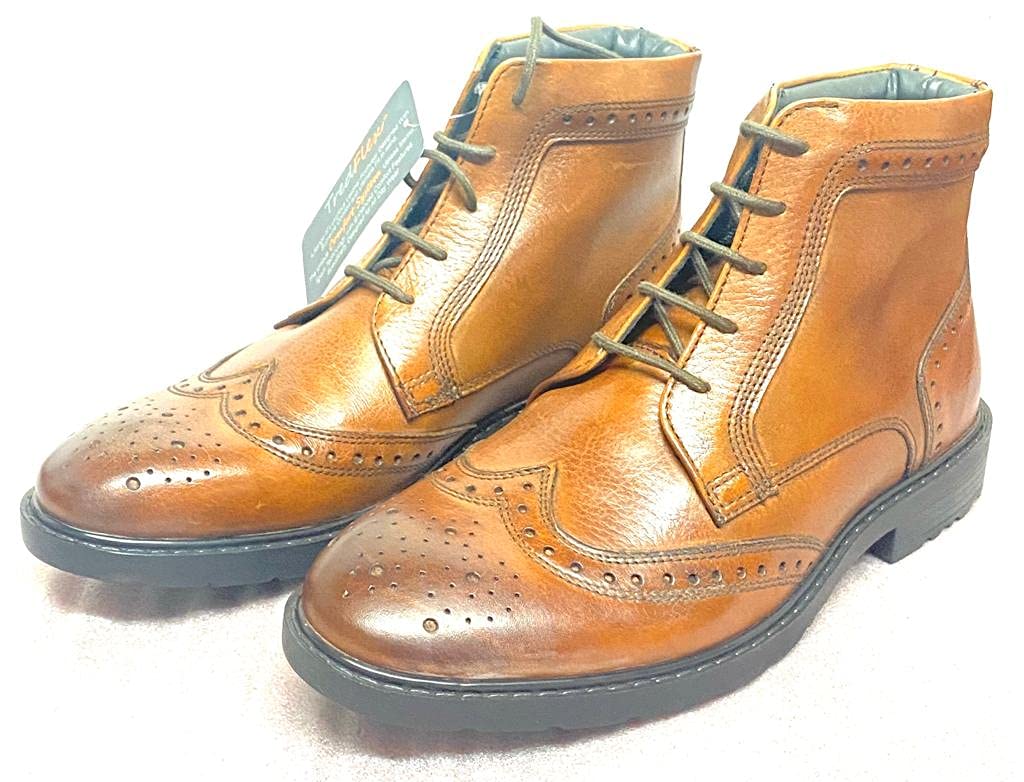 TREDFLEX MENS MID BROWN 5 EYELET BROGUE DERBY BOOTS (8 UK, numeric_7)