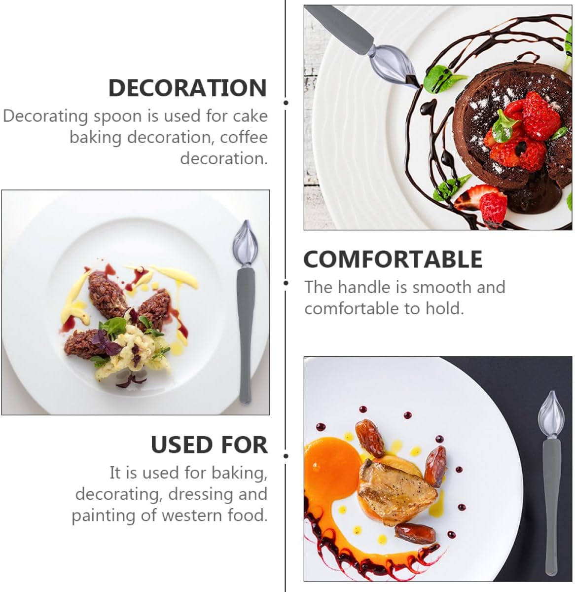 Stainless Steel Decorating Spoon with Ergonomic Handle