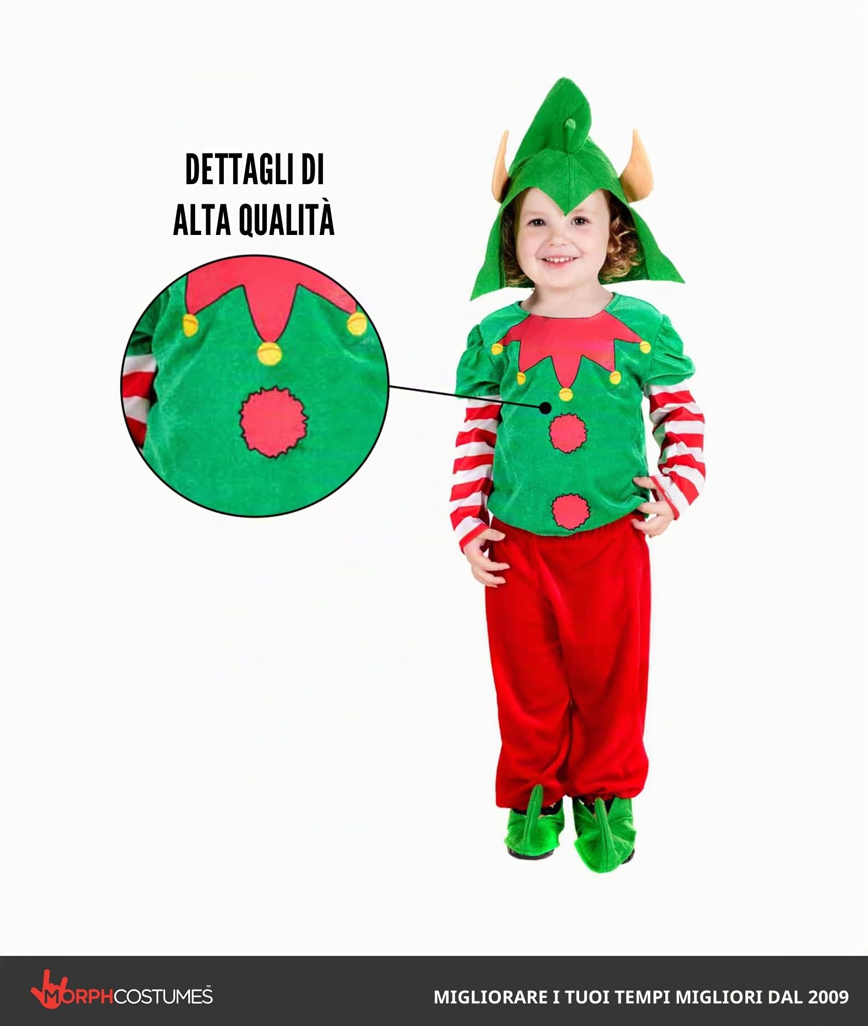 Fun Shack Costume Elfo Bambino, Costume Natalizio Halloween