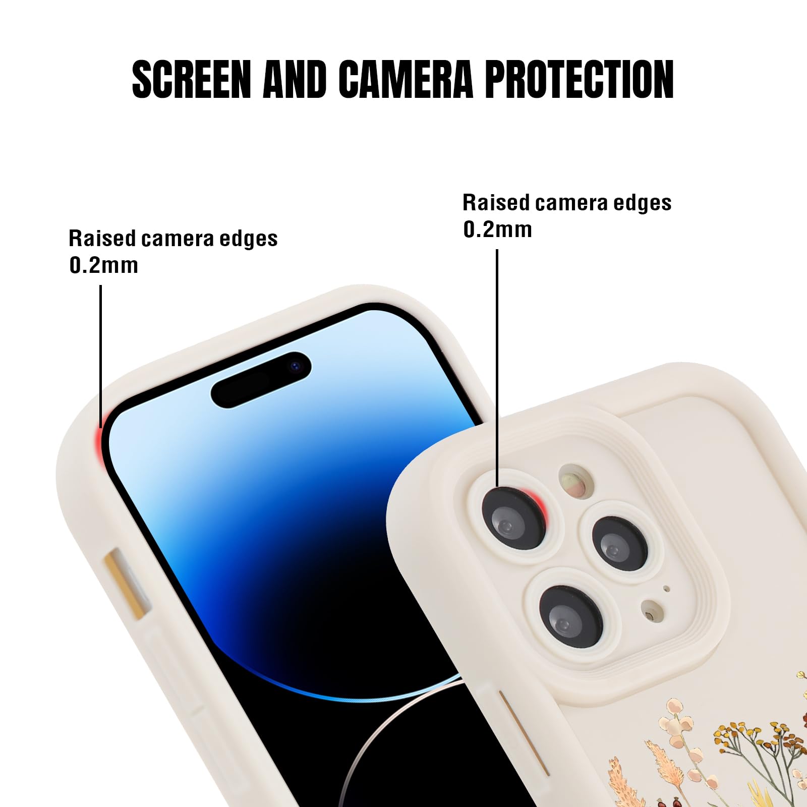 Łańcuszek do telefonu Etui na telefon dla iPhone 13 Pro 6,1" Etui z paskiem, Estetyczny wzór kwiatowy Sznurek do zawieszenia, Miękkie Silikon TPU Zderzak Odporne na wstrząsy Etui ochronne dla