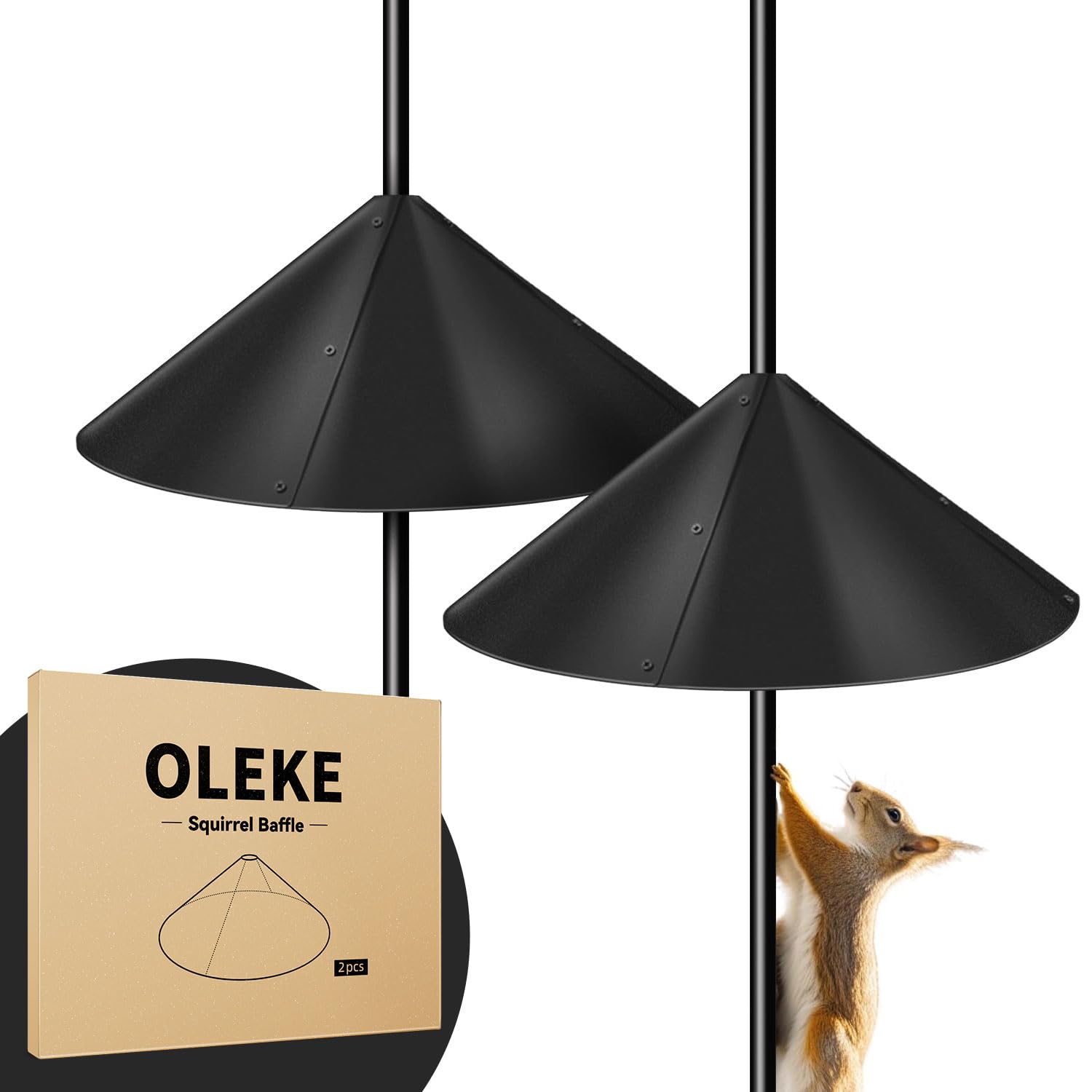 Photo 1 of 2 Pack Squirrel Baffle for Bird Feeder Pole, Outside Pole Mount Bird House Guard for Outdoor Shepherd’s Hook (2 Pack-16 inch)