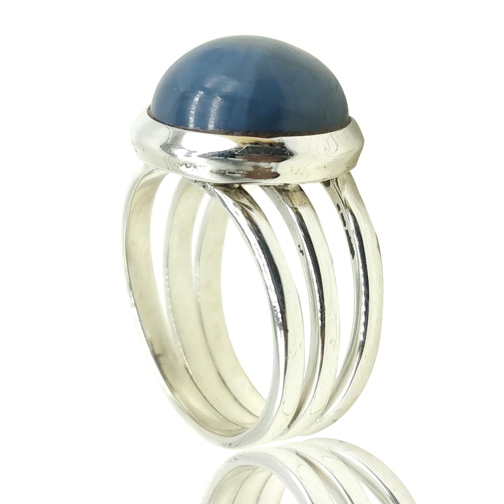 925 Sterling Silver Ring, Natural Blue Opal Ring, Round - Shape, Statement Gemstone Ring, Wedding Bridesmaid, Boho & Bohemian, Silver Handmade, KOHI Ring SKU 007 (12)