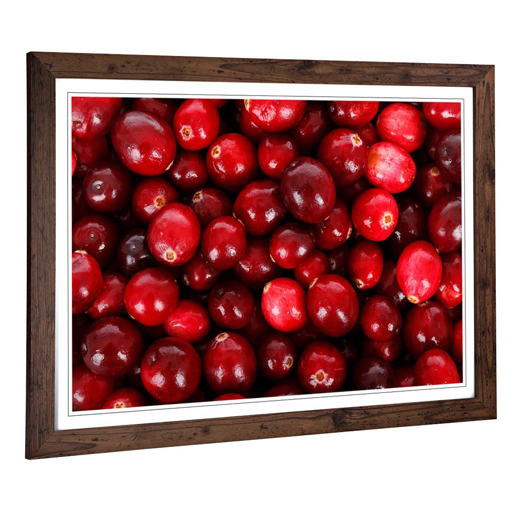 Big Box Art Framed Print of Cranberries Design | Wall Art Picture | Home Decor for Kitchen, Living, Dining Room, Lounge, Bedroom, Hallway, Office, Walnut, A2 / 24.5x18 Inch / 62x45cm