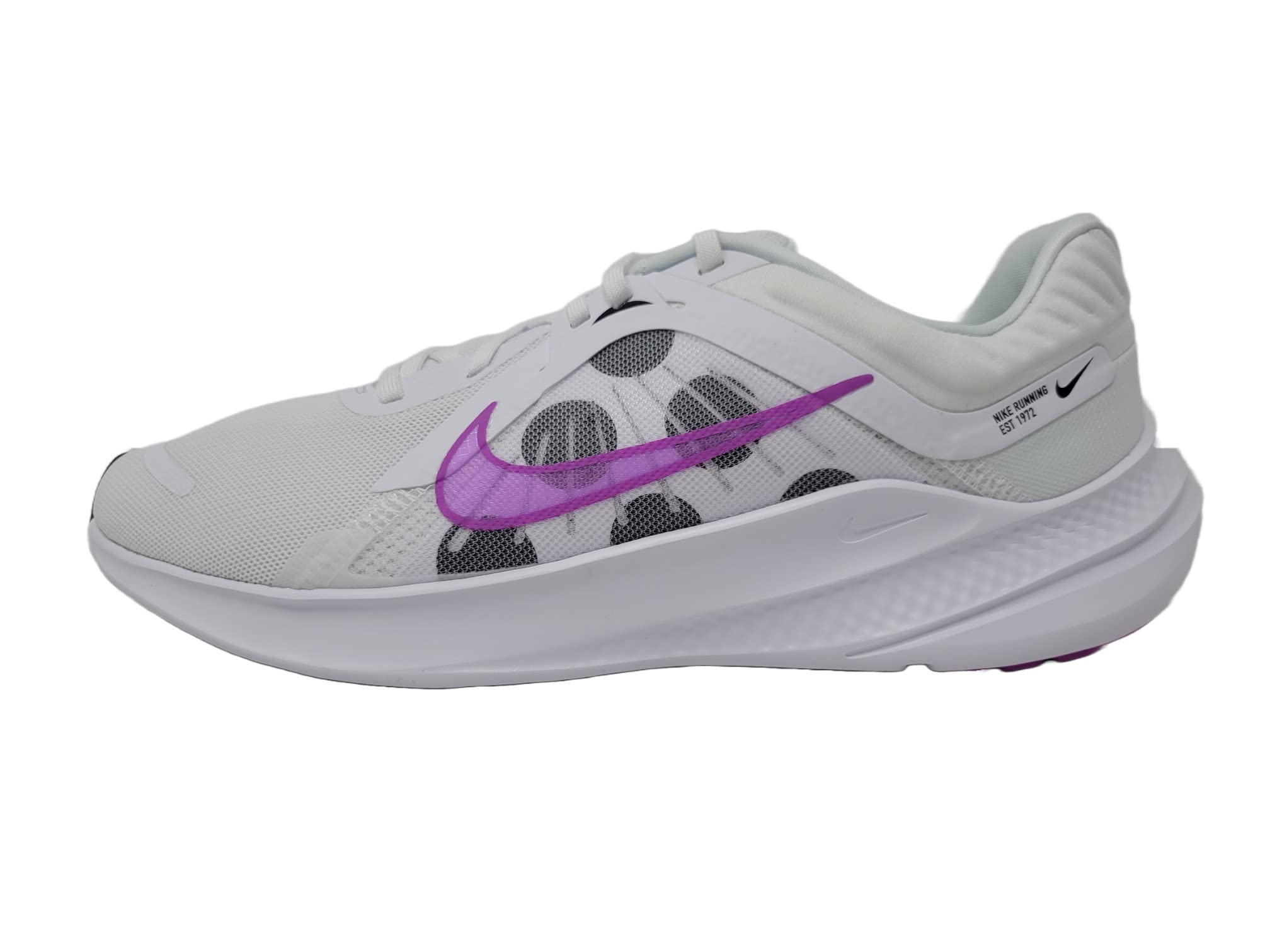 Nike Men's Quest 5 Running Training Shoes, White/Fuchsia Dream-Black, 7.5 M US