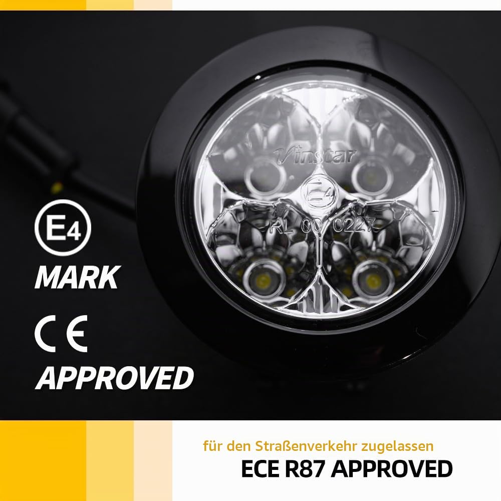 2 x 70 mm universelle runde LED-Tagfahrleuchten DRL für Auto, ATV und Motorräder