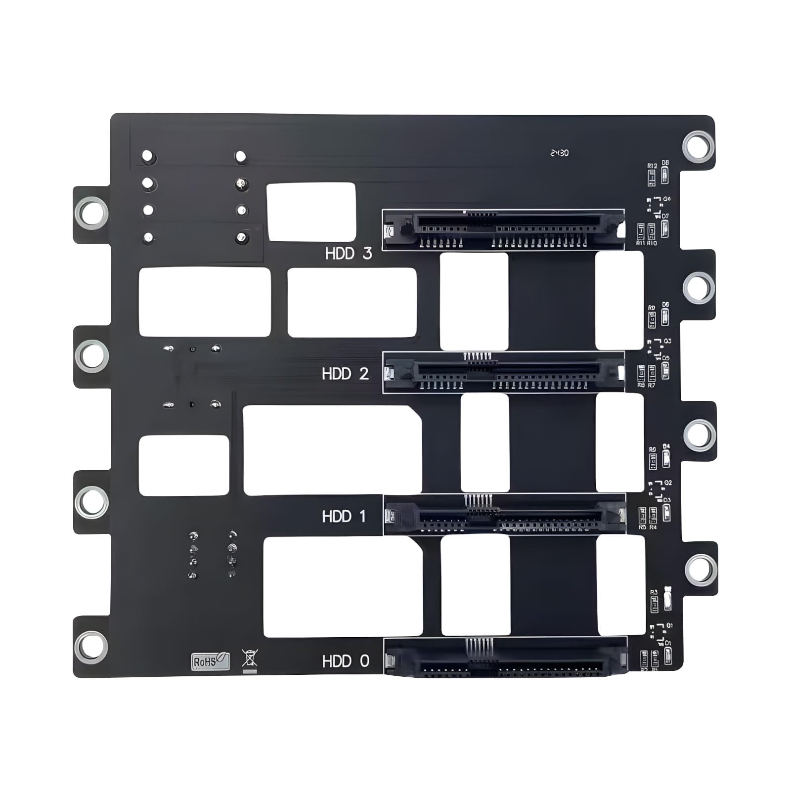SFF8643-zu-4-Slot Backplane mit Voll Tantal Kondensatoren mit doppelten 12-V Lüftern und LED Anzeigen Tantal Kondensatoren