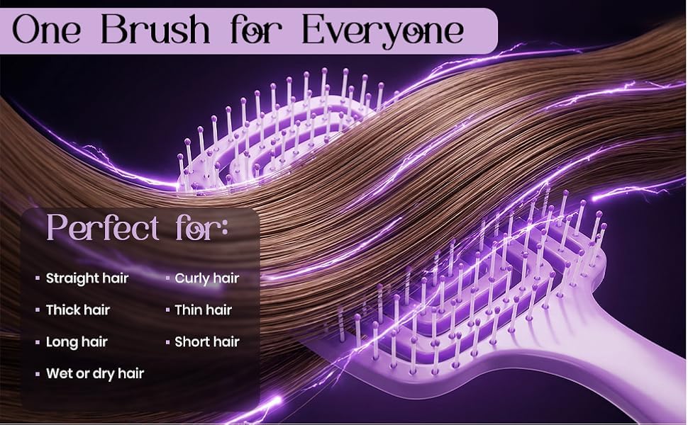 Image of Premium 3D Detangling Hair Brush for Women & Men- Anti Hair Fall Comb for Curly, Wavy & Straight Hair | Hair Straightening Brush, Wet & Dry Styling Brush | Scalp Massager, Frizz Control & Tangle Free Grooming Brush
