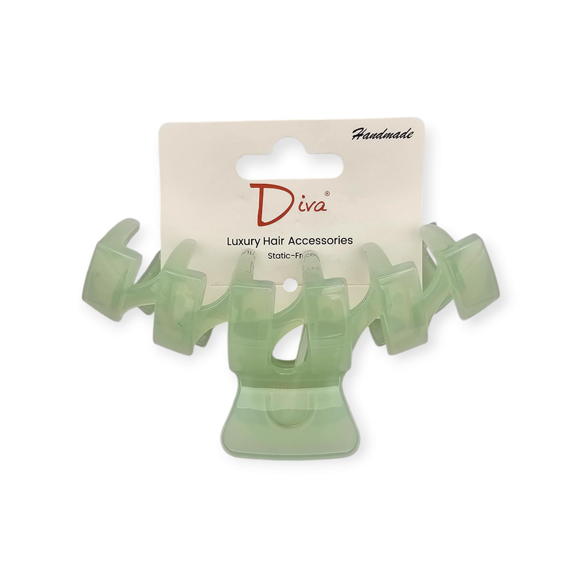 Diva Glacier Green Lightweight Hair Claw Clips Women 11.5cm/4.53in Daily Versatile Strong Grip Non-Slip Retro Kitsch Style For Thick Hair Cute Girlish Student Friendly