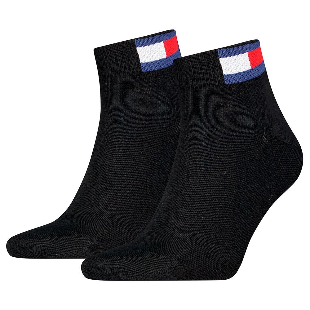 Tommy Hilfiger Unisex Quarter Socks, Black, 9-11 UK