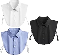 SPORWAY 3 Stücke Frauen Kragen Krageneinsatz Damen: Fake Collar Detachable Collar Abnehmbare Hälfte Shirt Bluse Damen Blusenkragen Einsatz für Damen, Einsatz Hemdkragen für Damen, Einheitsgröße