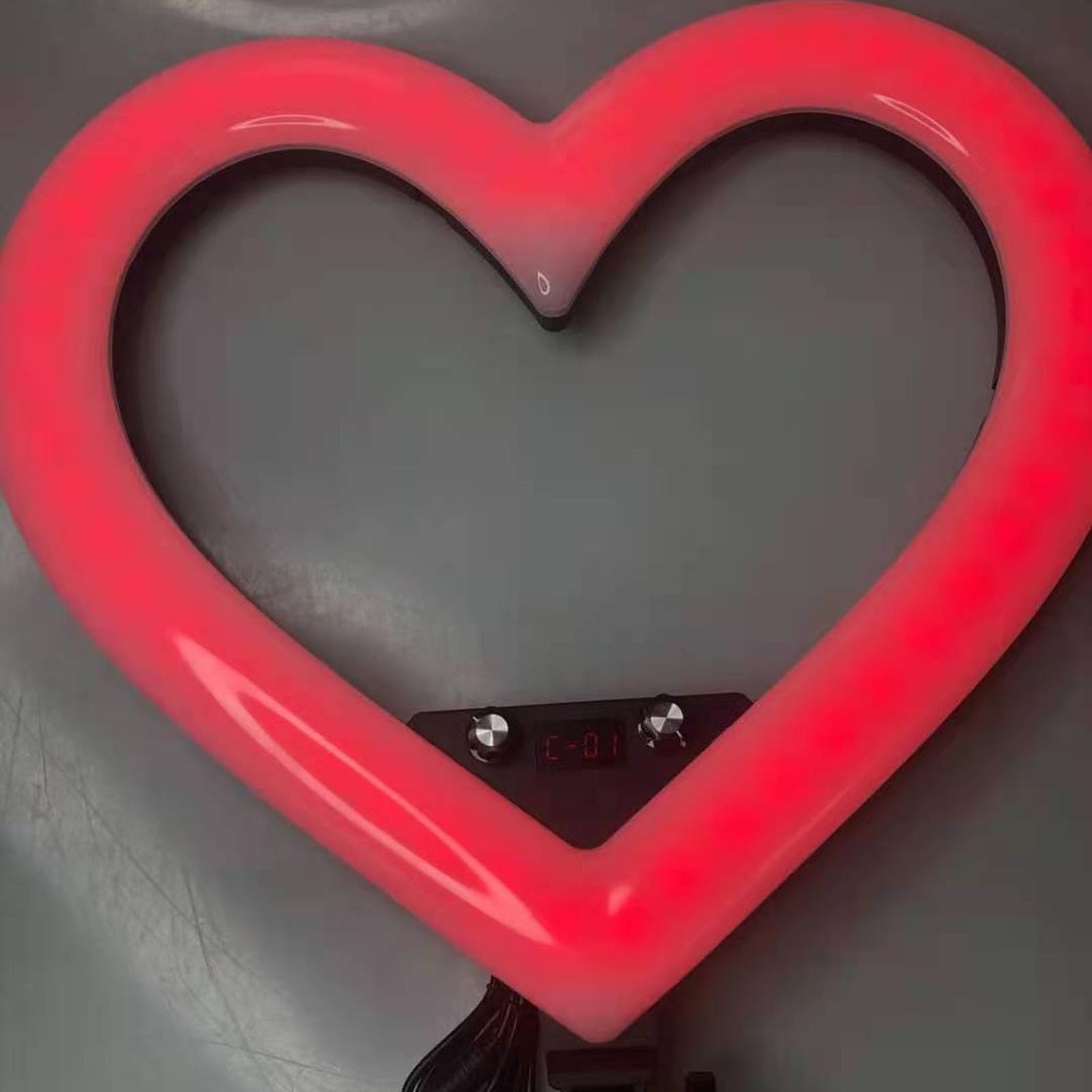 Anneau Lumineux à LED avec Trépied, 19 Pouces 3200-7000K Dimmable LED Fill Light avec Support de Téléphone, Love Heart Shaped RGB USB Selfie Ring Light pour la Photographie de