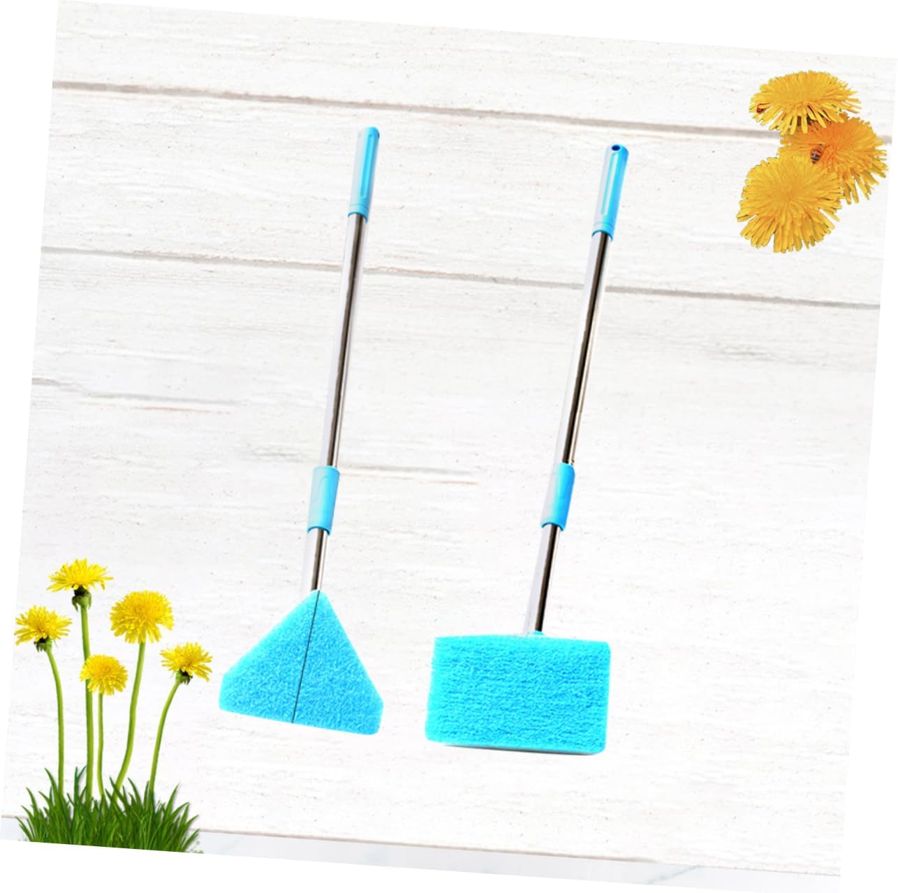 Yardwe Aquarium Cleaning Brush Set of 2 Telescopic Sponge Brushes Perfect for Freshwater Saltwater Tanks