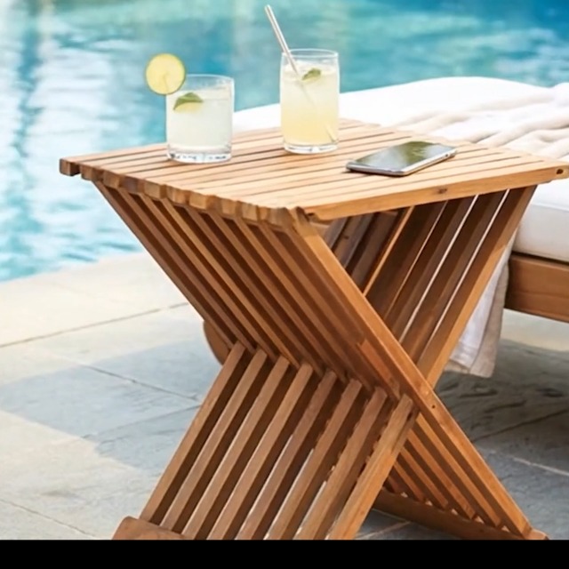 Amazon.com: Bare Decor Rocco Folding Stool in Solid Teak Wood