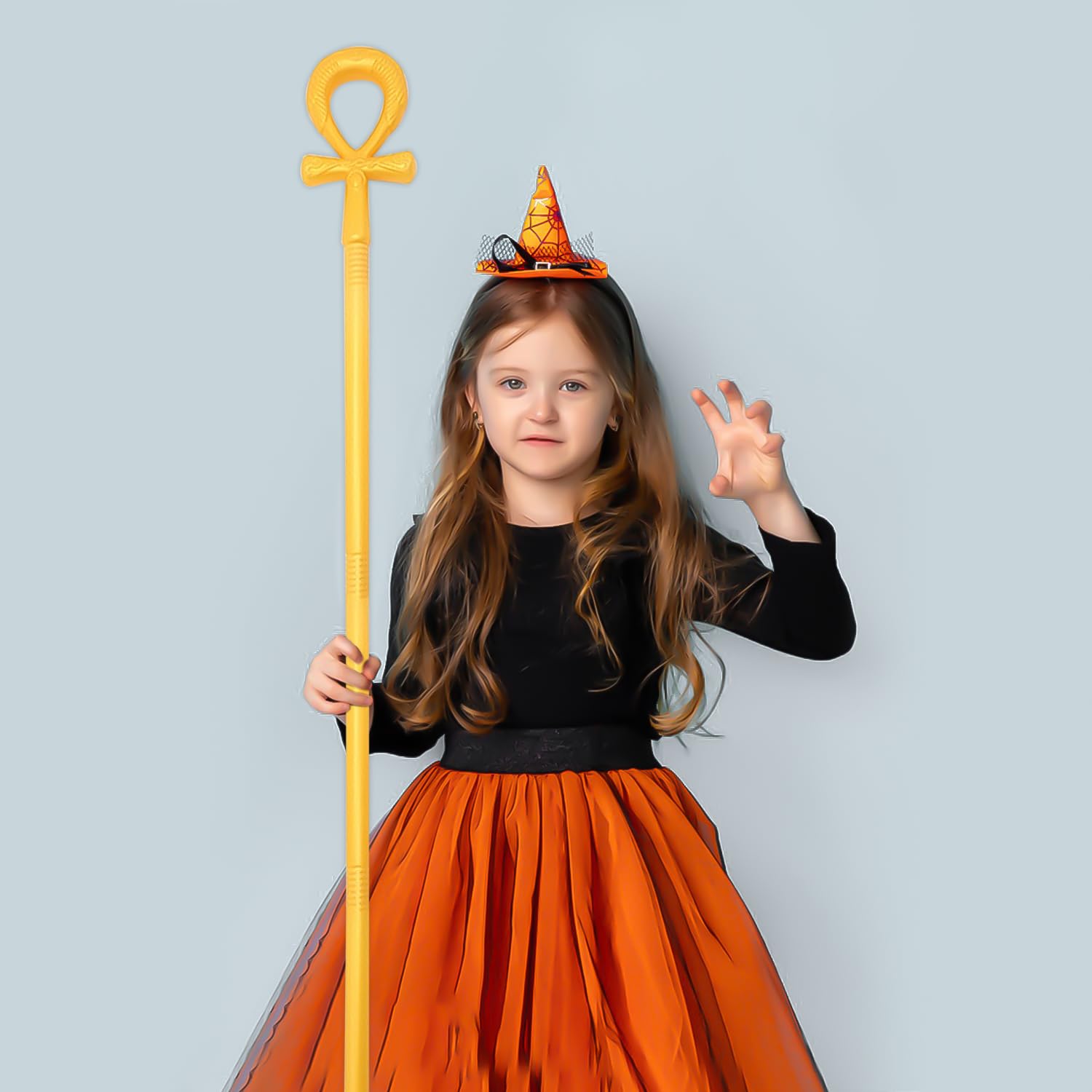 Bastone Da Passeggio Gotico Halloween 75 Cm – Smontabile In 3 Pezzi, Con Sfera E Artigli D'aquila, Per Costume Vampiro O Faraone