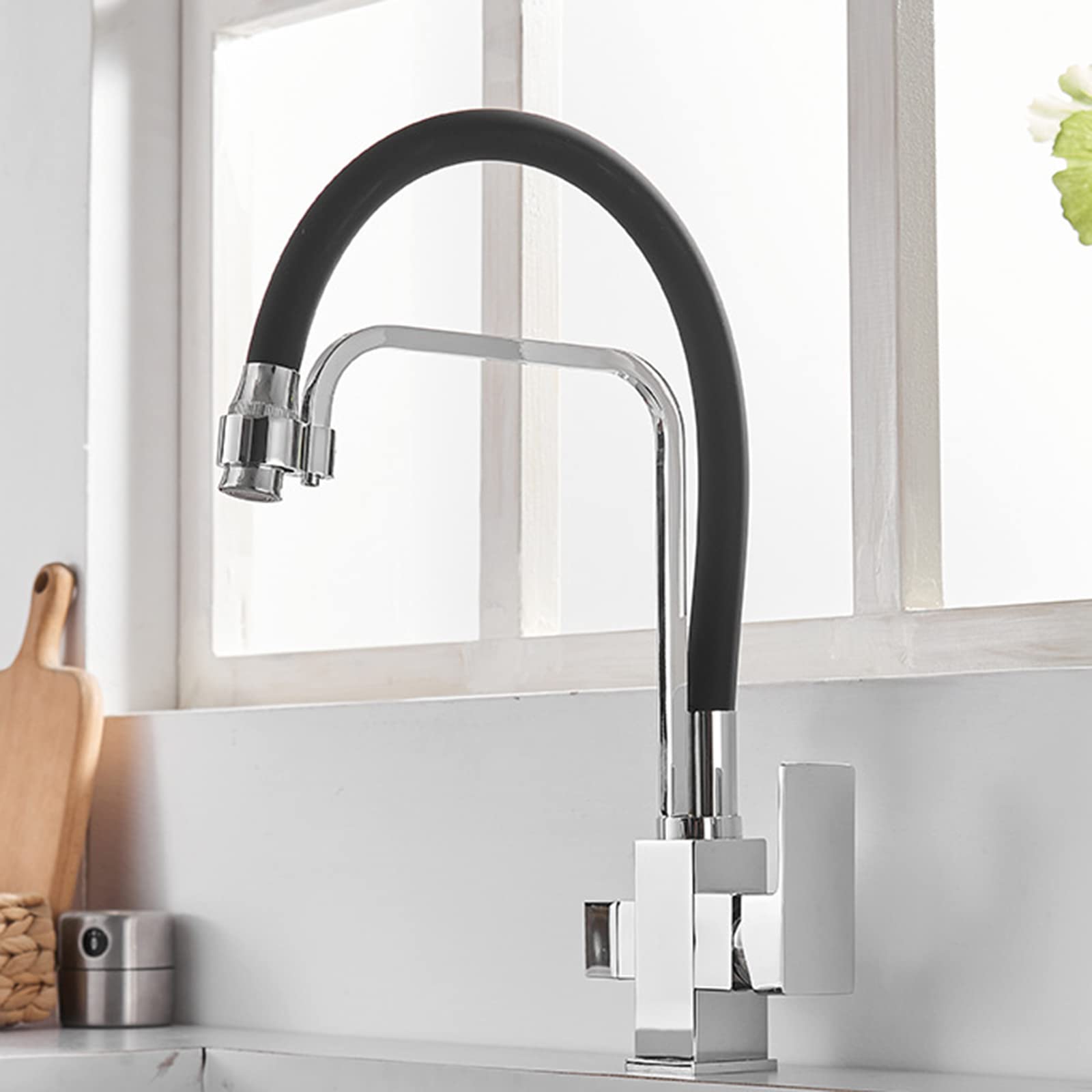 Sistema de Agua Filtrada Grifo de Tres Vías Grifo de Agua Giratorio Latón Multifuncional Agua Fría Y Caliente Purificación de Agua Grifo de Agua de Tres en Uno, FLYBUG