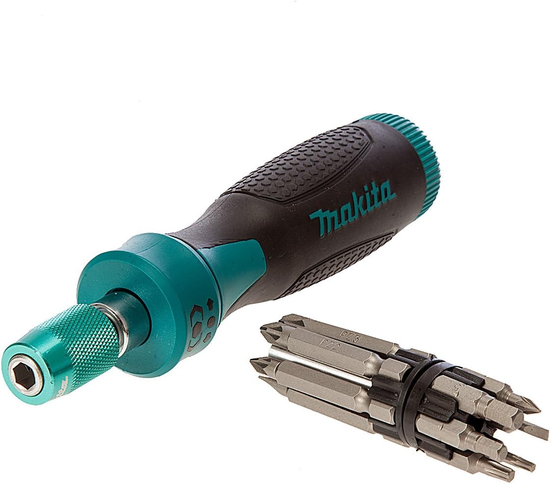Makita P-90071 13-in-1 Racheting Screwdriver with Various Bits Hidden in the Handle