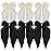 ATODEN Oversized Hair Barrettes: Silky Satin Bowknot Clips, Long Tail Ribbons for Women - Black, White, Beige (6Pcs)