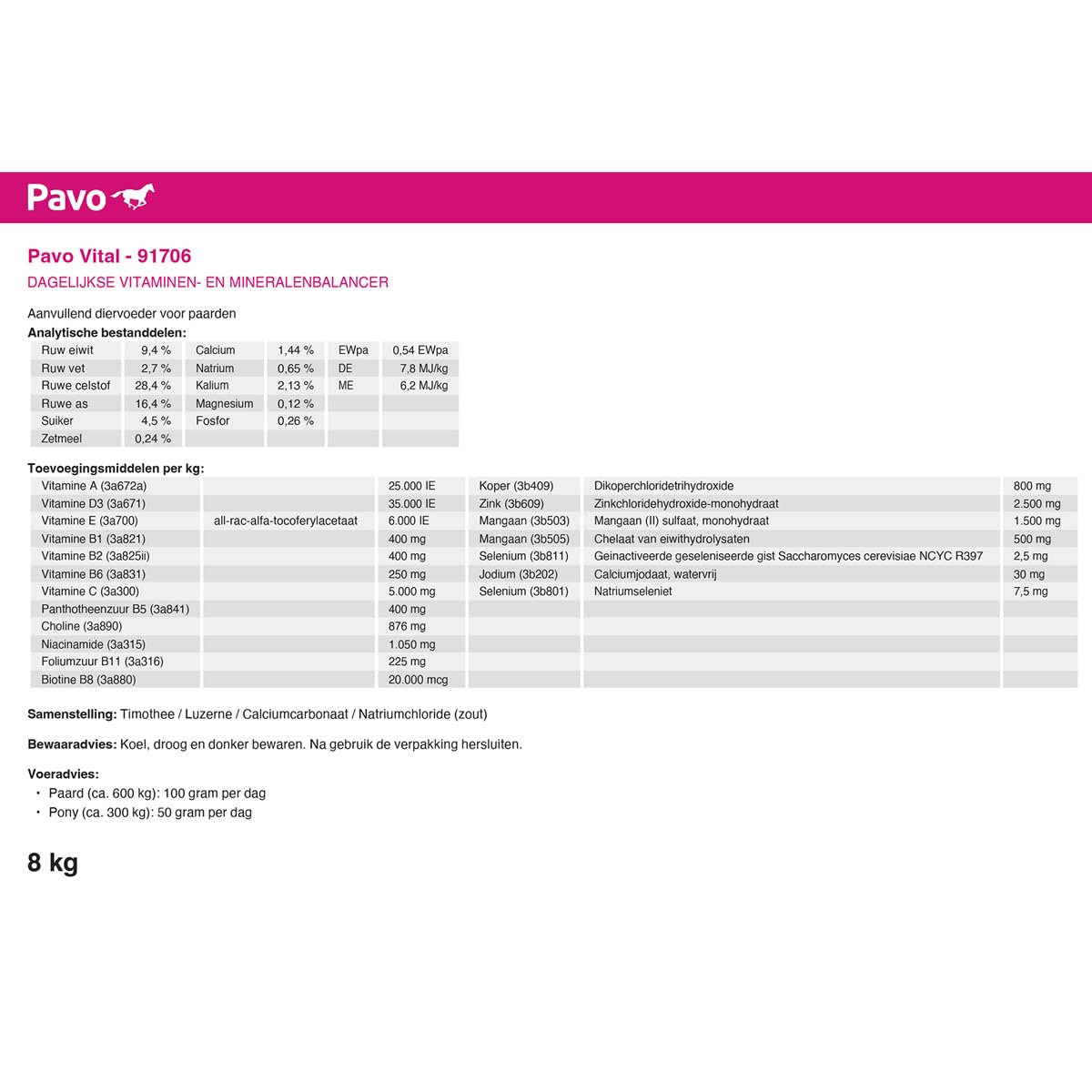 Unbekannt Pavo Vital 8 kg (– microred – Saco)