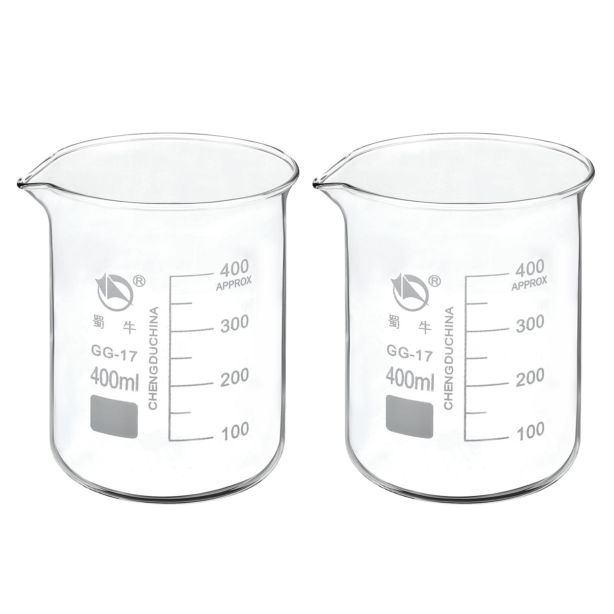 Zlewka laboratoryjna, Zlewka ze szkła borokrzemowego 800 ml, niska forma, wylewka skalą, 2 opakowania ciepła(400ml)