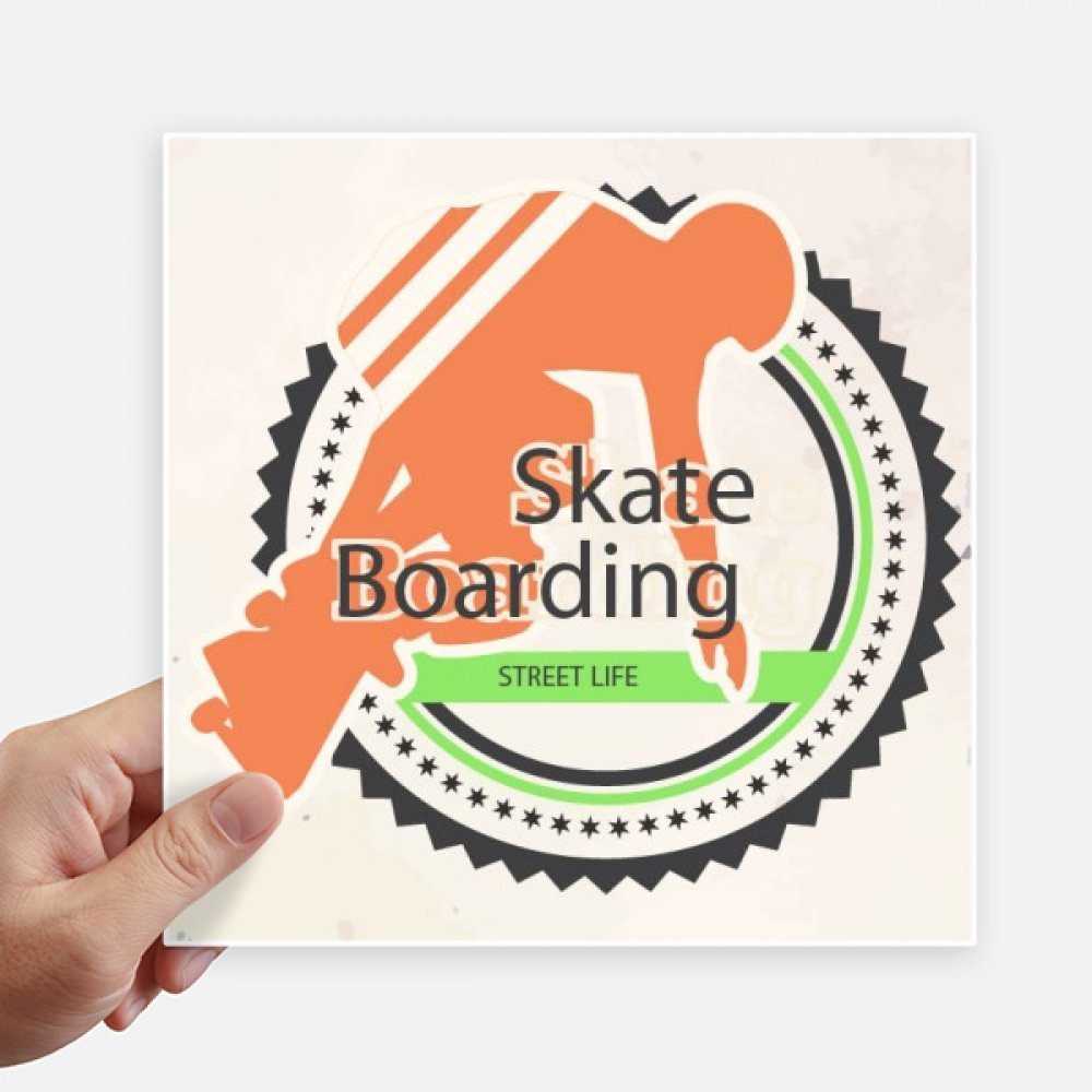 Autocollant skate boarding grand format 20cm graphisme multicolore haute visibilité