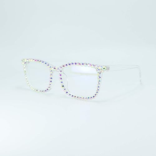 Miniatura 3 de FUPRECIOUS Gafas de lectura cuadradas con diamantes de imitación para mujer, con bloqueo de luz azul