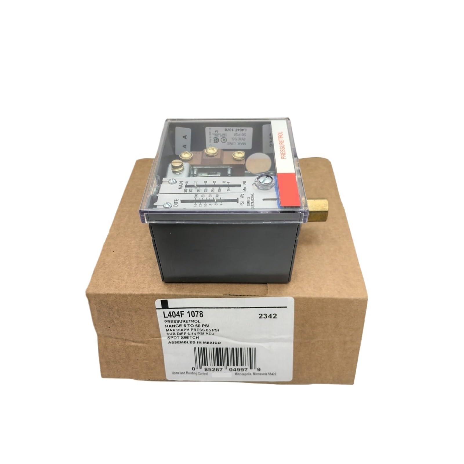 Contrôleur de pression SPDT L404F1102 haute précision à contact inverseur