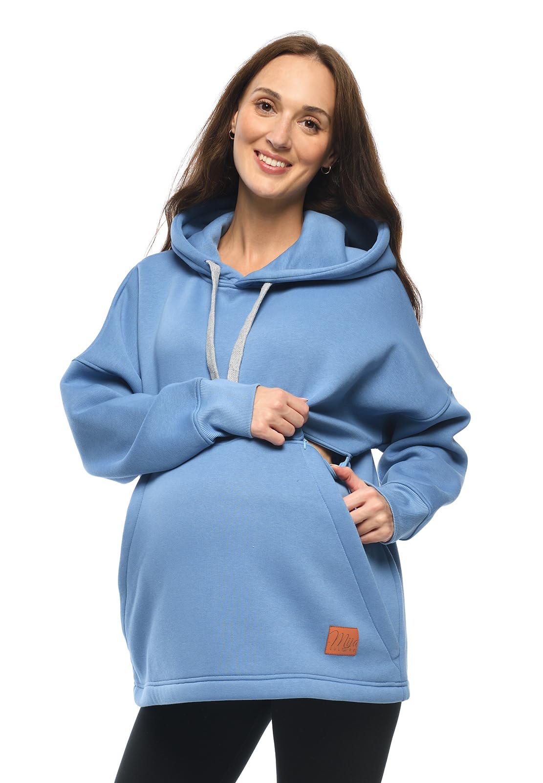 MijaCulture Moda ciążowa 2 w 1 sweter do karmienia i sweter ciążowy top do karmienia Megan M021