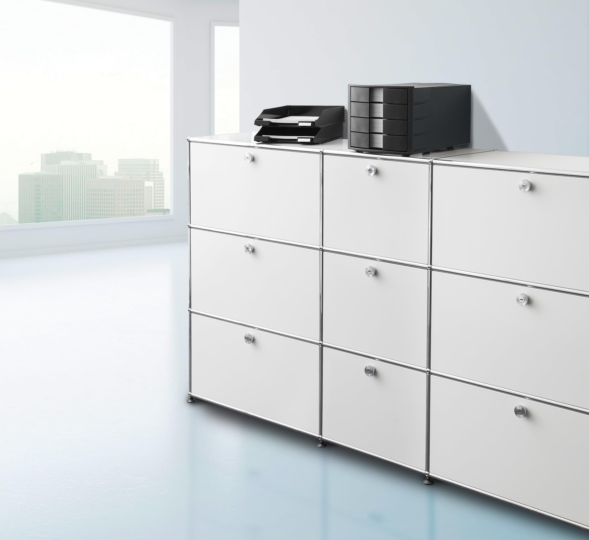 Conipa® - 10 Stück Briefablage DIN A4 Schwarz (stapelbar) - Ablagefächer & Dokumentenablage für Schreibtisch - Ablageboxen & Bürobedarf für Briefe & Dokumente - Papier-Ablage Organizer (Büro-Artikel)