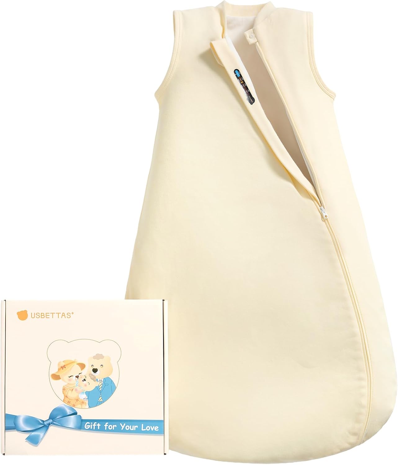 1.0 Tog 2.5 Tog Baby Sleep Sack, 100% Cotton Baby Sleeping Bag 3-24M, 2-Way Zipper Baby Wearable Blanket