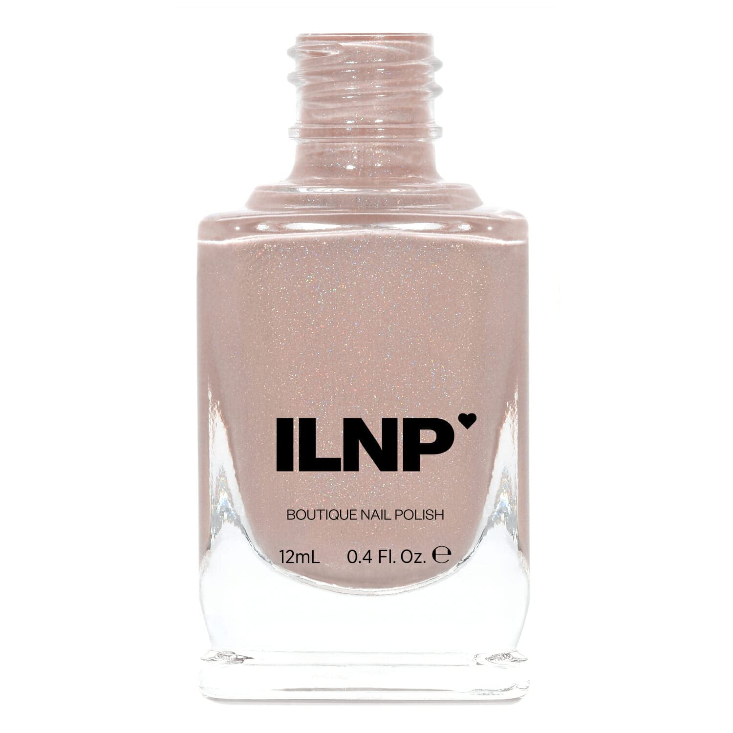 ILNP Overcoat - Creamy Beige Neutral Nude Nail Polish, Subtle Holographic, Chip Resistant, 7-Free, Non-Toxic, Vegan, Cruelty Free, 12ml