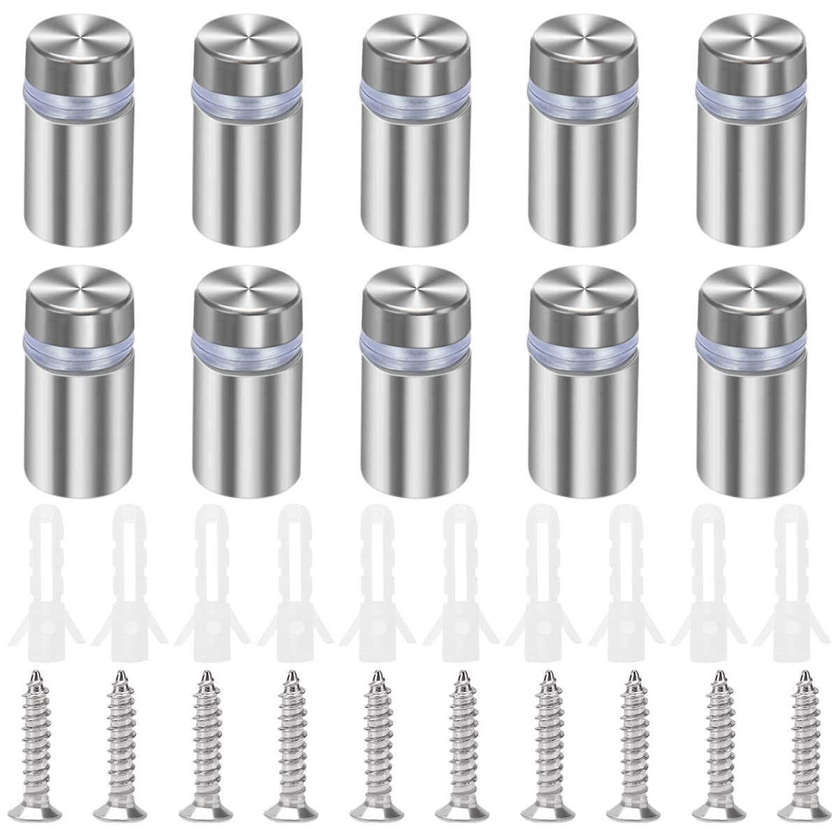 20 Pezzi Distanziali Per Targhe 19x25mm - Vite In Acciaio Inox Per Insegne, Vetri, Specchi - Foto 7