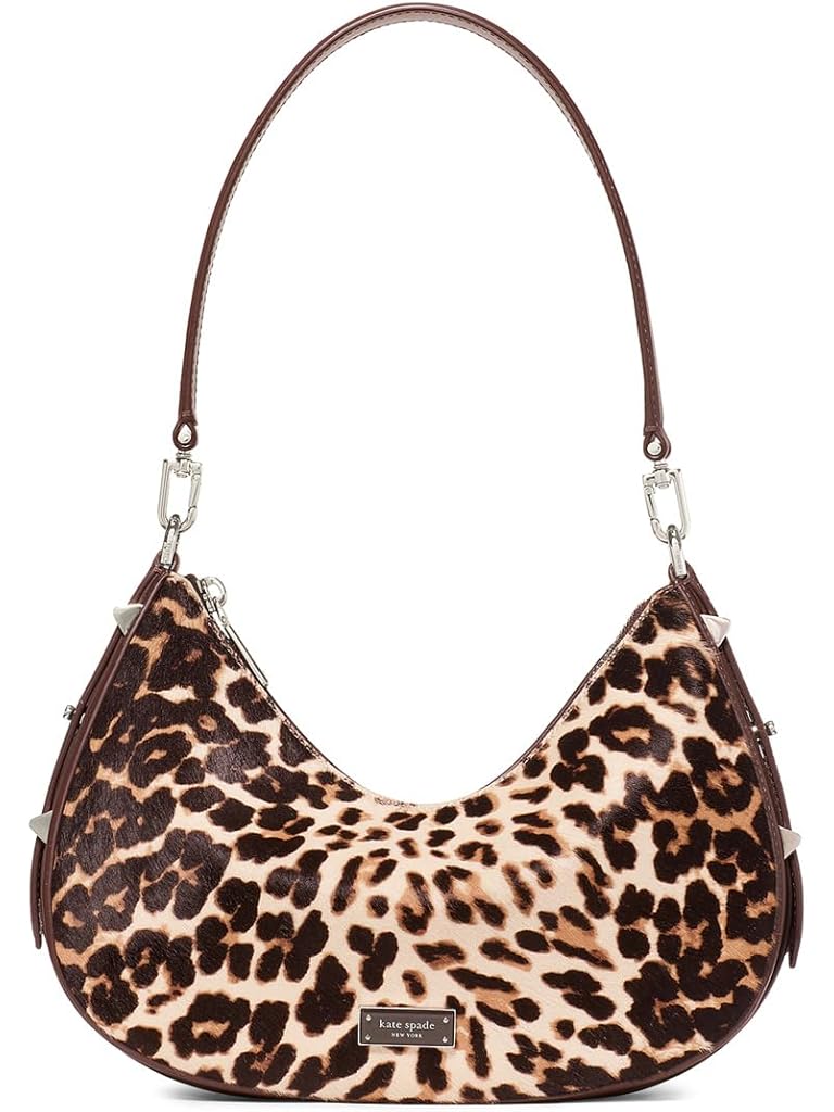 Brown Kate Spade New York Liv Downtown Leopard Haircalf Convertible Shoulder