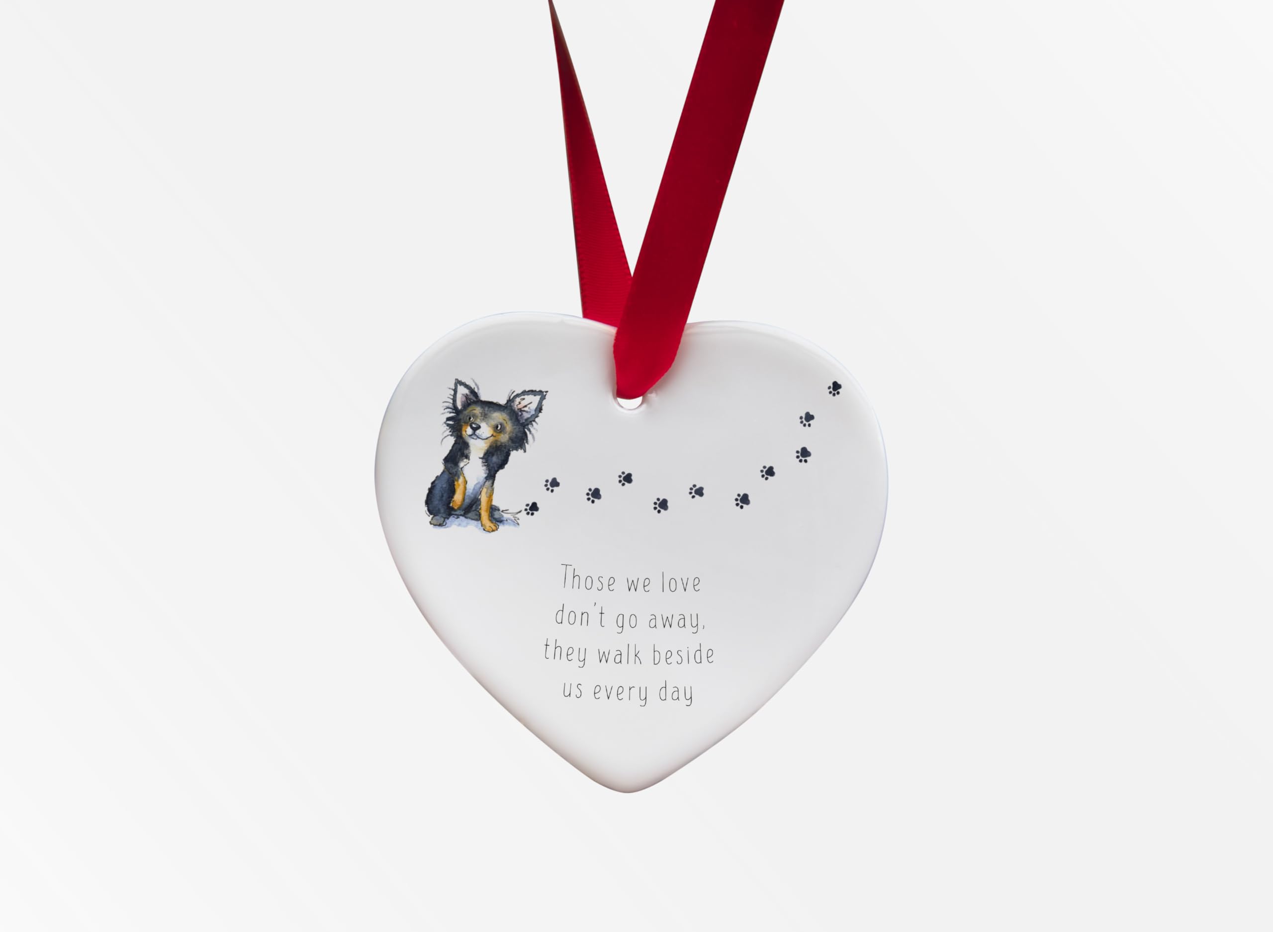 Image Industry Chihuahua Walk Beside Us Ceramic Heart - Dog Memorial - Memorial Gift - Hanging Decoration (Fawn)