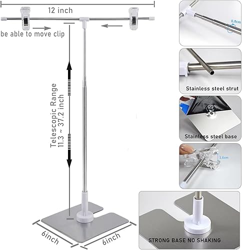 Miniatura 5 de Exzycke 7 piezas de papel de fondo de fotografía de 14 patrones con soporte, 34 x 23 pulgadas, fondos de mesa de fotos de doble cara, accesorios