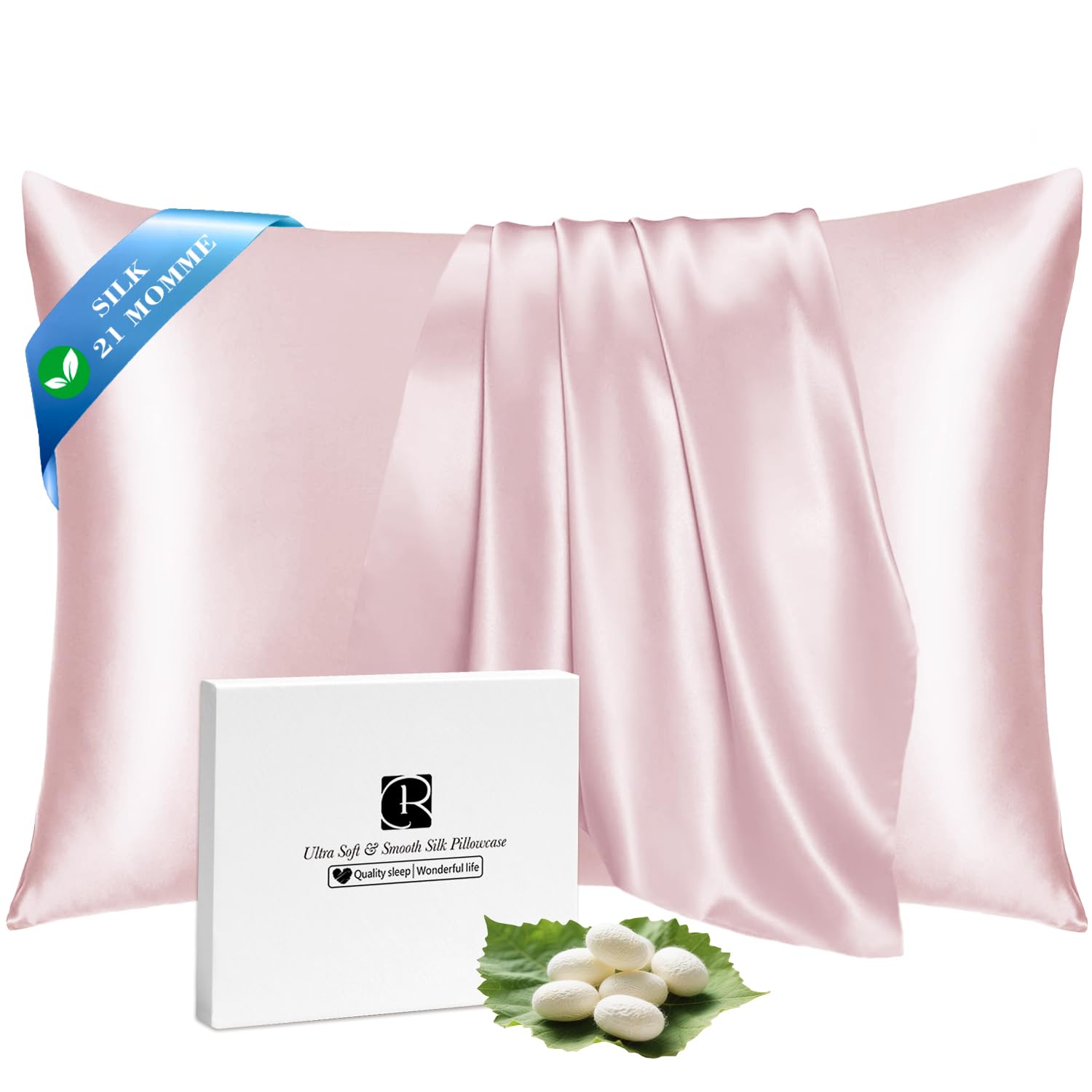 Ravmix 21 Momme 100% Mulberry Silk Pillow Case Standard