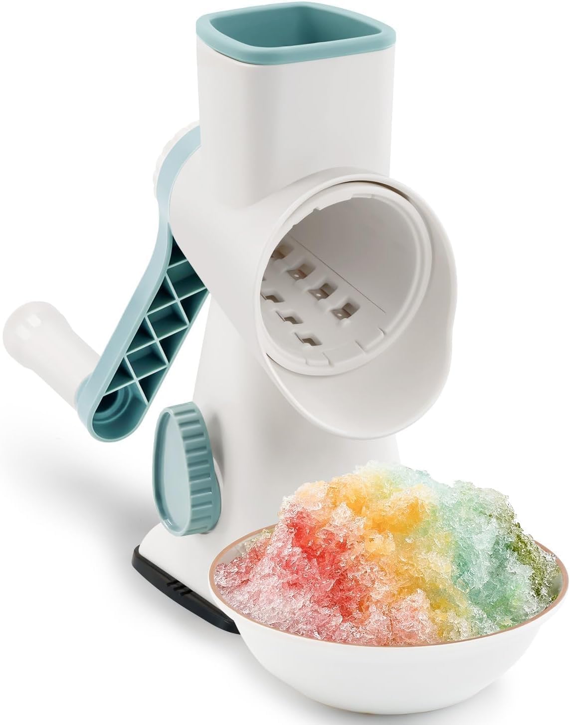 Slushie Machine with Handle, Manual Hand Crank Snow Cone Maker Machine Qucik Shaved Ice Maker with Suction Feet, Snow Cone Machine, Shaved Ice Machine, Portable Ice Crusher and Shaved Ice Machine