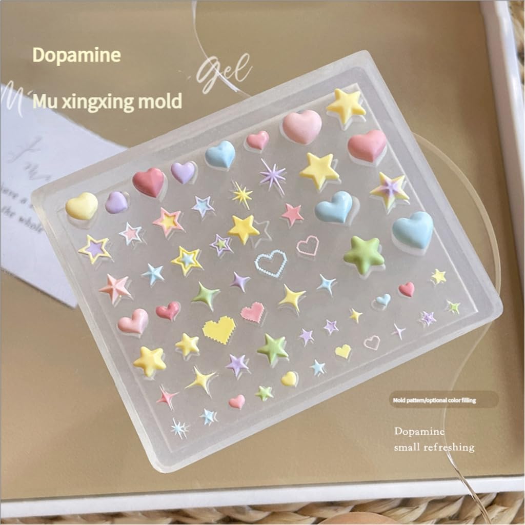 Nail Art Star Silicone Mold For Nail Art And DIY Crafts Reusable Long Lasting