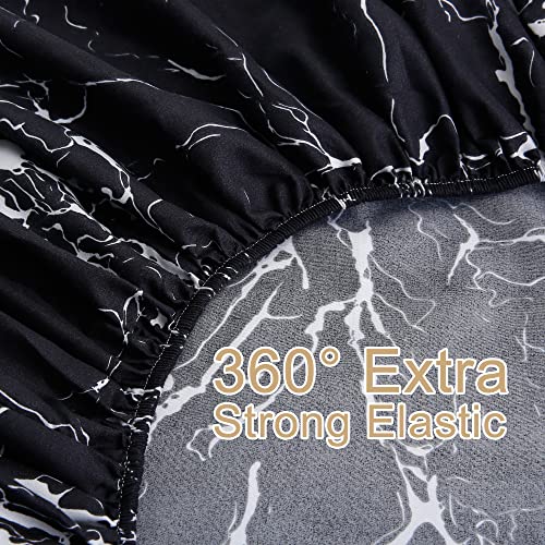 Image of Best Season Bed Sheet Set 4 Pieces -Full Size-Soft Durable Microfiber Bedding Sheet Set,Deep Pocket,Stain,Fade & Wrinkle Resistant(Black Marble)