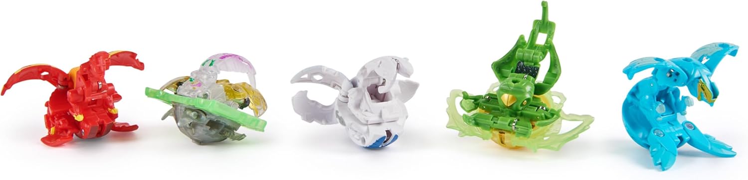 Bakugan Battle 5-Pack, Special Attack Octagan, Spidra, Hail, Nillious, Ventri, Articulated Figures Customizable Spinning, Toys for Boys and Girls Ages 6 and Up, Medium, 6068173