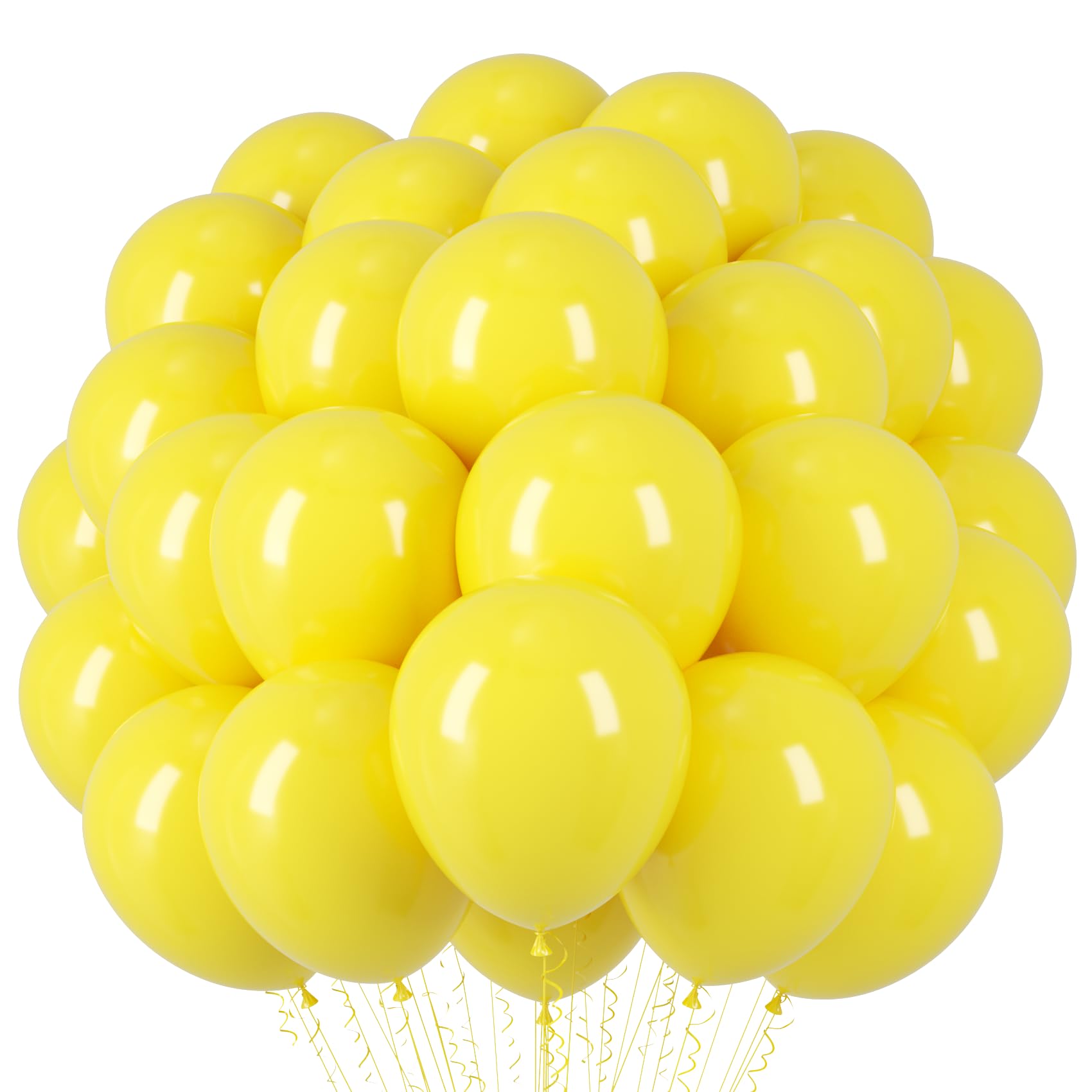 Voircoloria 66pcs Yellow Latex Party Balloons, 12inch