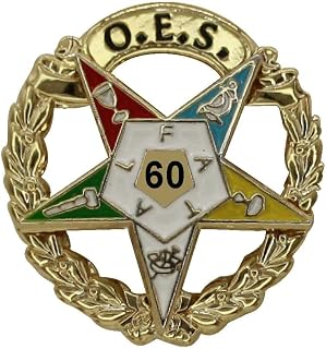60 Years of Service OES Eastern Star 3/4 Inch Lapel Pin