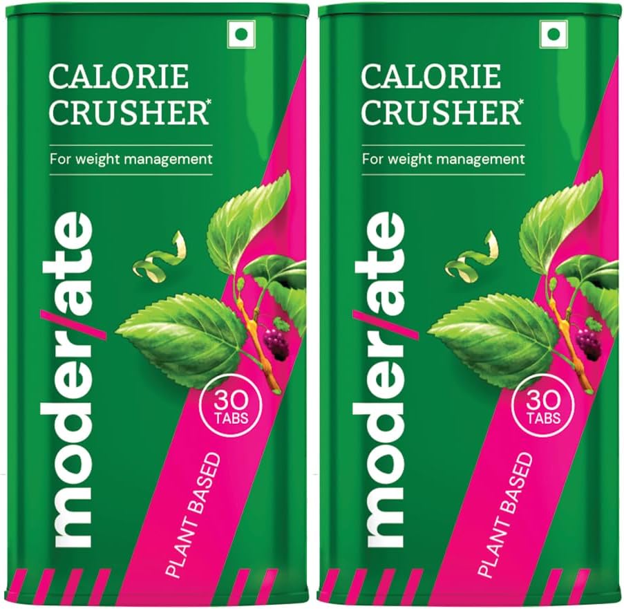 - Moderate Calorie Crusher | Berberine + White Mulberry Leaf | GLP-1 Activator | Supports Weight Management & Metabolism | Natural Carb Blocker & Appetite Support | Ayurvedic Tablet | 30 Tabs (Pack of 2)