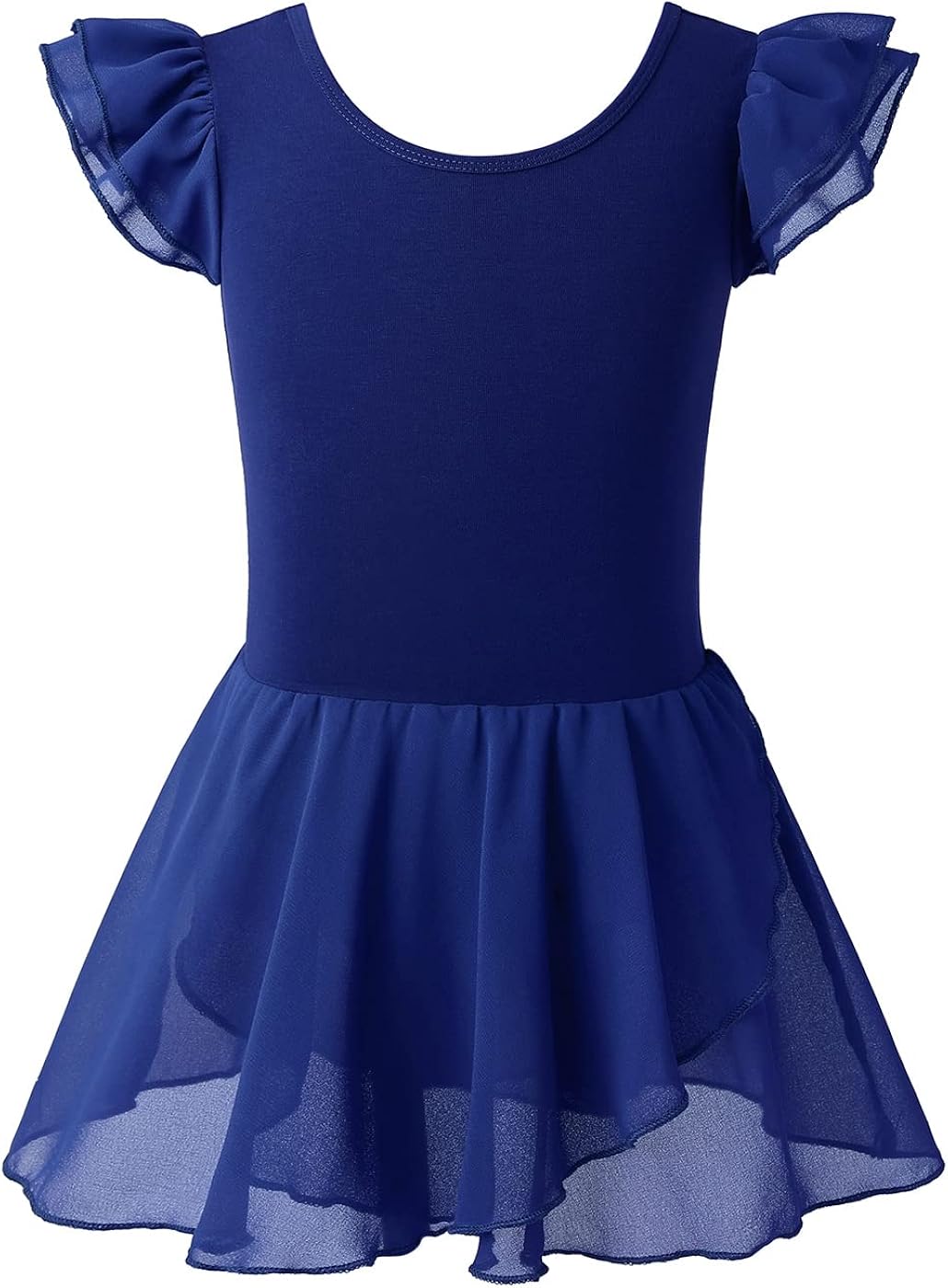 MERIABNY Girls Leotards for Dance Ruffle Sleeves Criss-cross Back Ballet Tutu Dresses for 3-9 Years Old