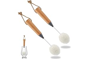 Wine Glass Cleaning Brush Flute and Stemware Brush: For Sparkling Clear Drinkware