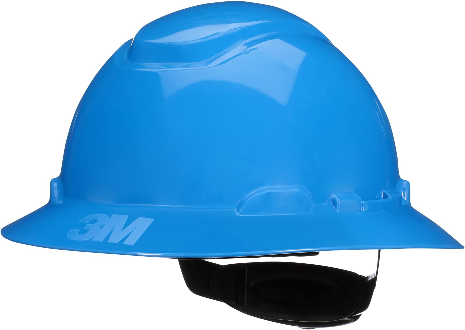 3M Hard Hat SecureFit H-803SFR-UV, Blue, Non-Vented Full Brim Style Safety Helmet with Uvicator Sensor, 4-Point Pressure Diffusion Ratchet Suspension, ANSI Z87.1
