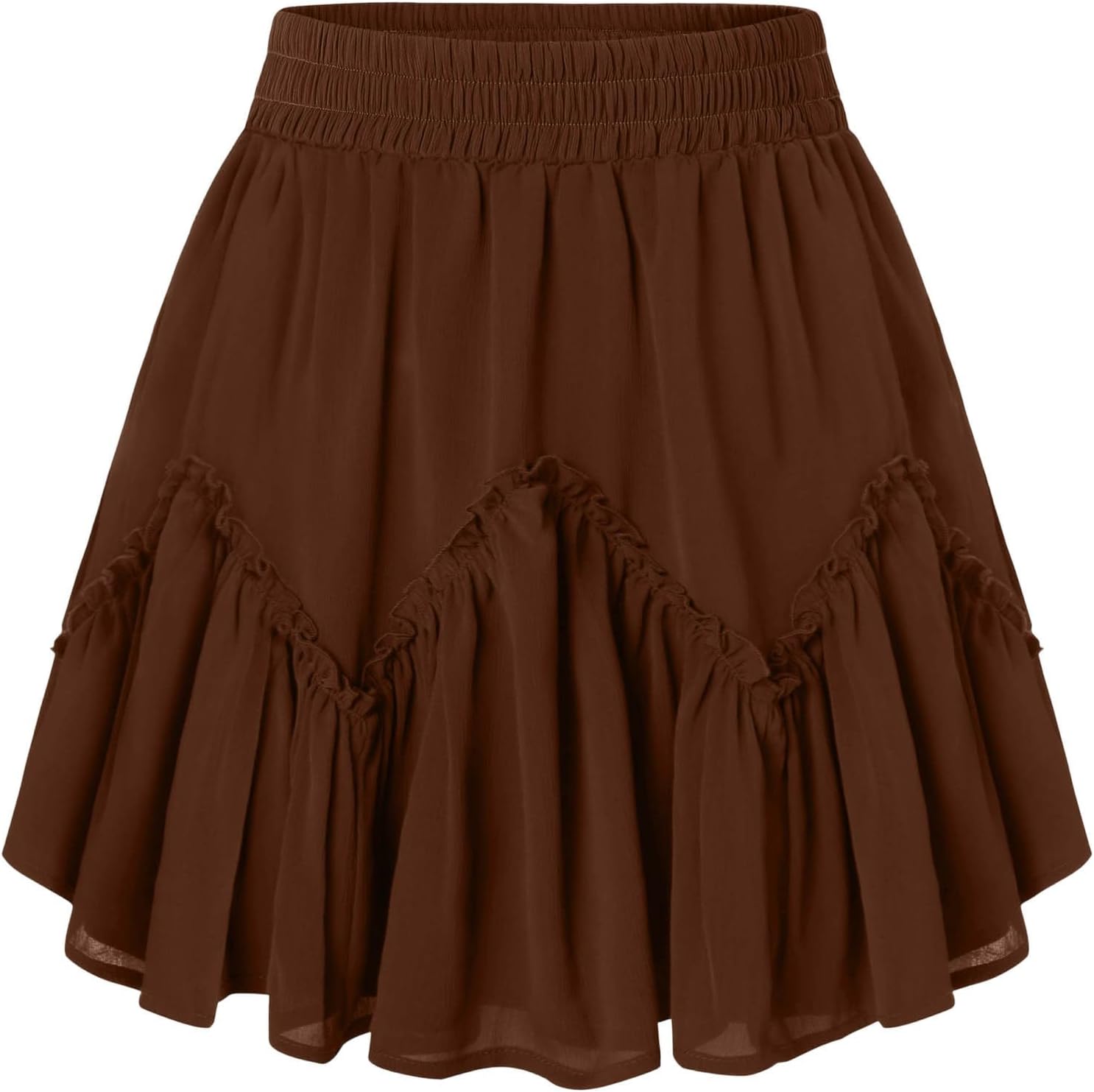 Oplxuo Women's Tiered Mini Skirt Y2K Ruffle Hem Chiffon Skirt Cute Layered Pleated Short Skirts
