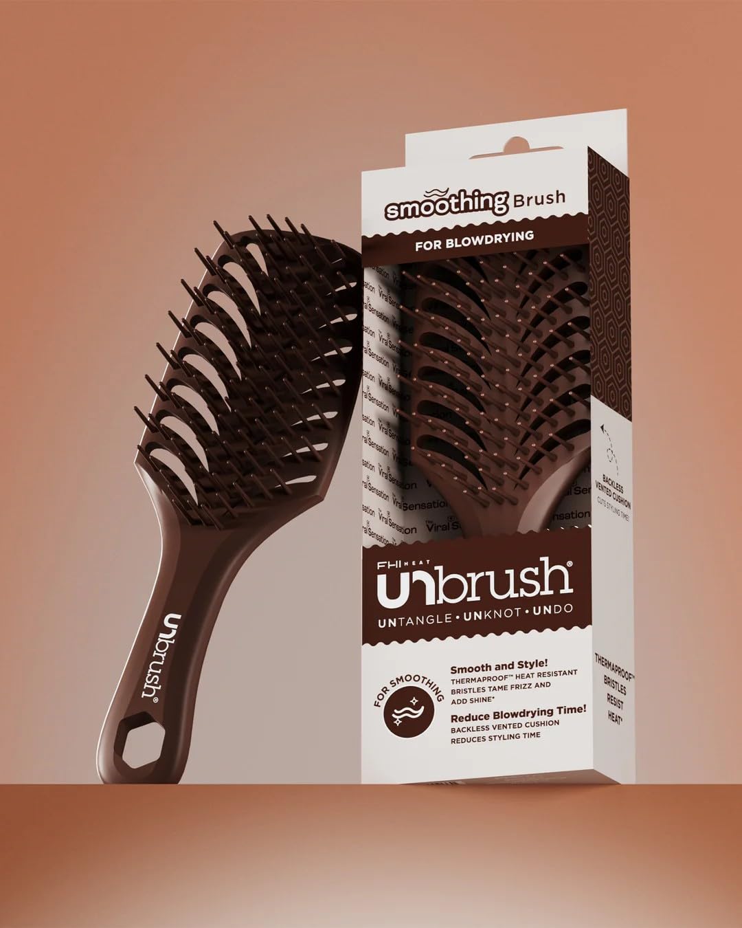 FHI Heat UNbrush Smooth Collection Heat Resistant Detangling Smoothing Brush for Pain-Free Brushing on All Hair Types