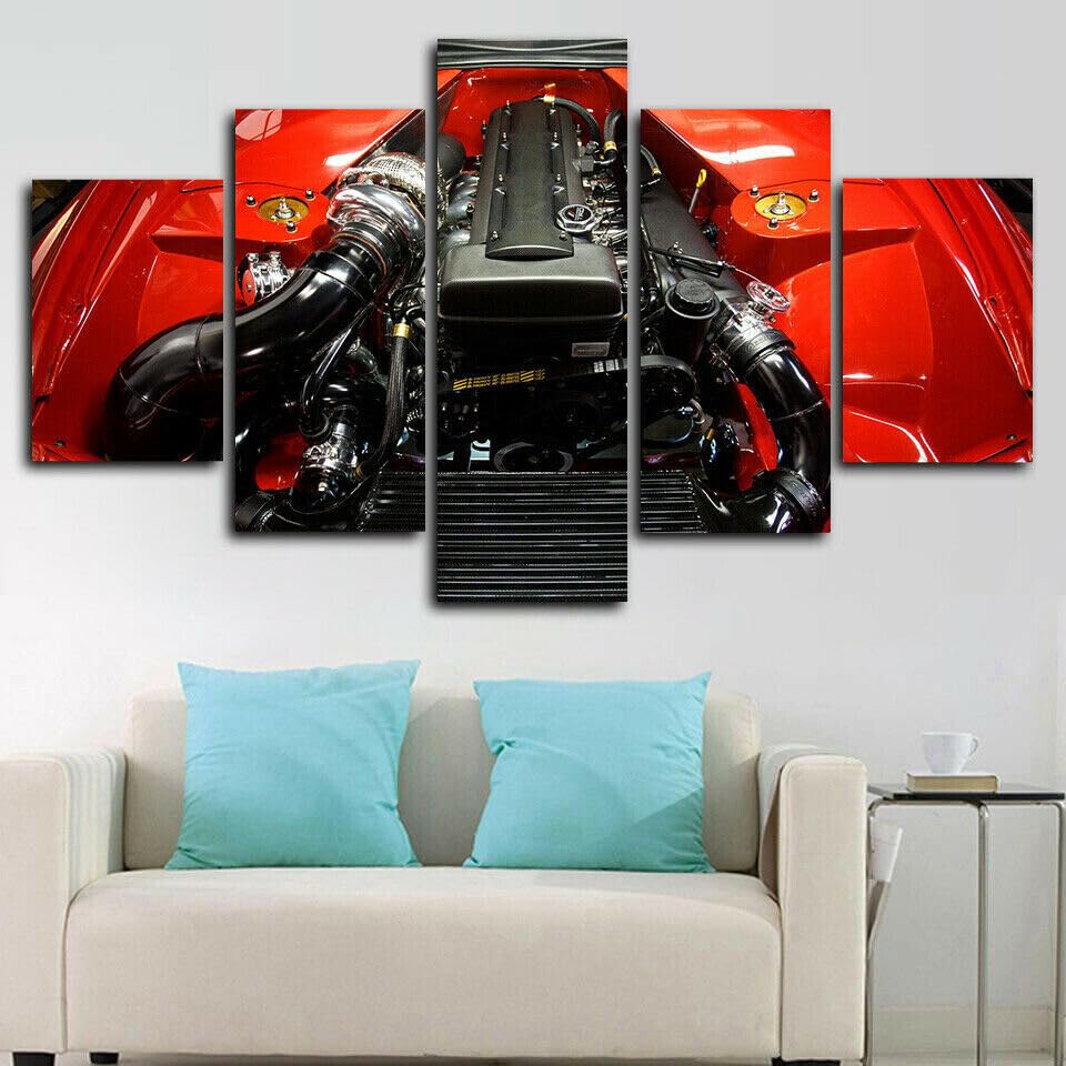 Toile Toyota Supra moteur tableau salon moderne pour passionné auto