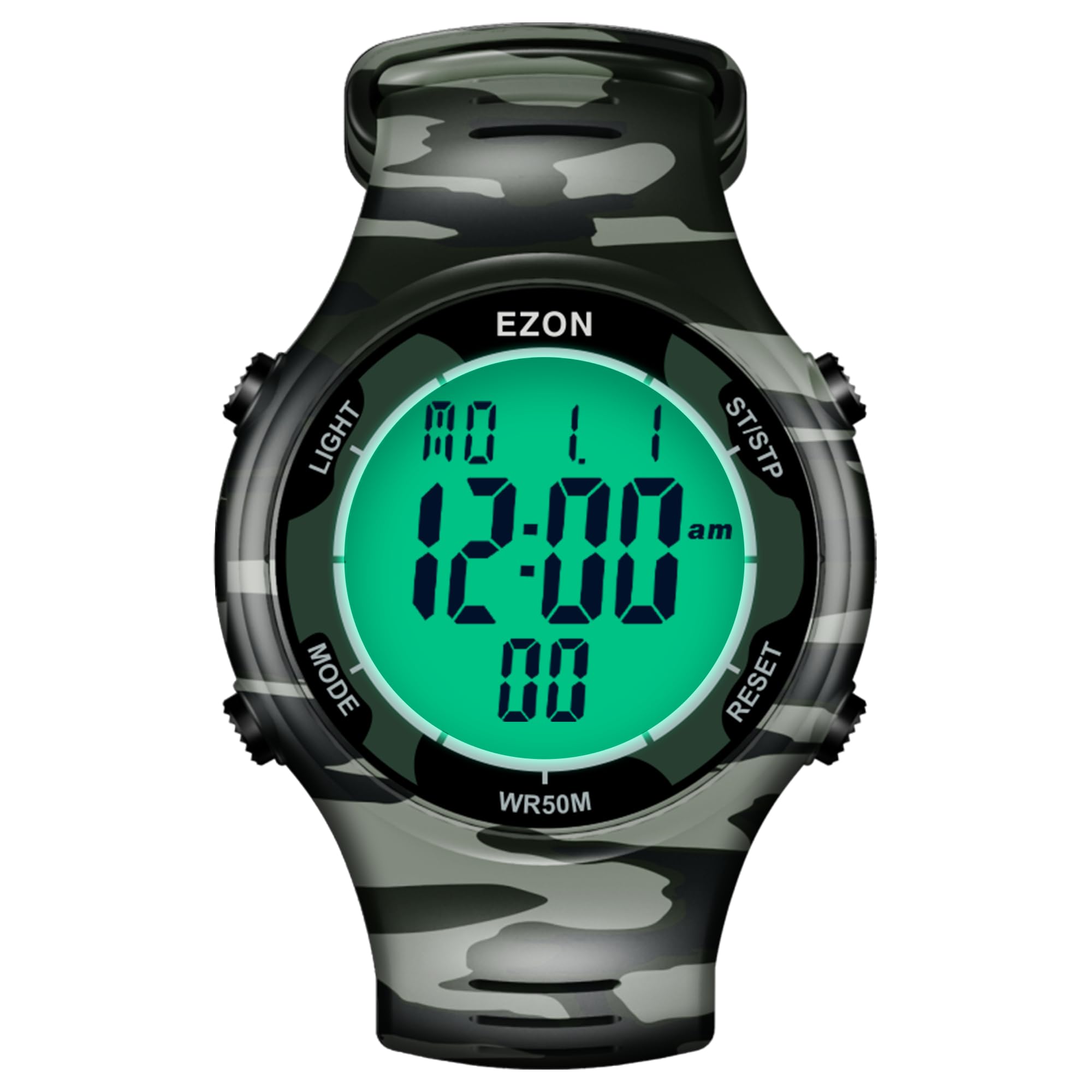 EZON Digital Watch for Men Women L008D, Waterproof Stopwatch with Countdown Timer/Chronograph/Lap Timing/EL Backlight/Alarm,Non Bluetooth,Fitness Tracker Watch for Swimming Running Training-image-15
